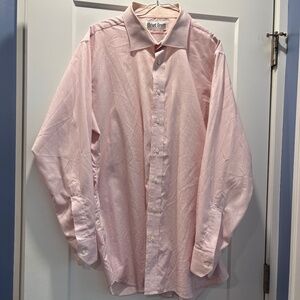 RICHARD BENNETT | Custom Made fine pink/white checker pattern long-sleeved shirt